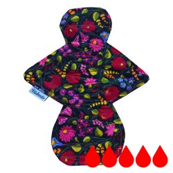 Fekete alapon virágok mosható betét 30cm