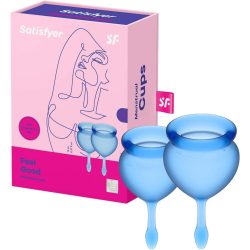   Intimkehely 2db-os szett tárolózsákkal - Satisfyer Feel Good kék