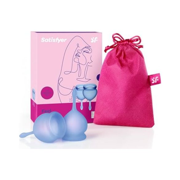 Intimkehely 2db-os szett tárolózsákkal - Satisfyer Feel Good kék