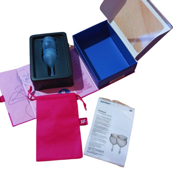 Intimkehely 2db-os szett tárolózsákkal - Satisfyer Feel Good kék