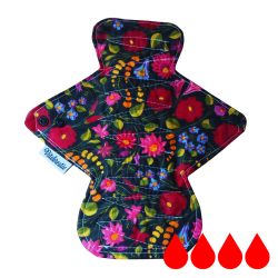 Fekete alapon virágok mosható betét 26cm